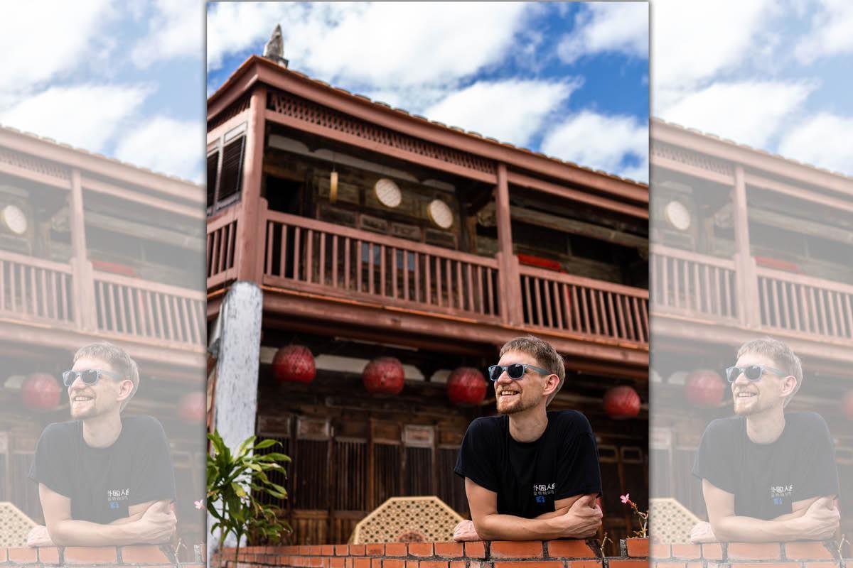 波蘭網紅攝影師安德前往台南鹽水,拍攝古味十足的八角樓。(安德提供)