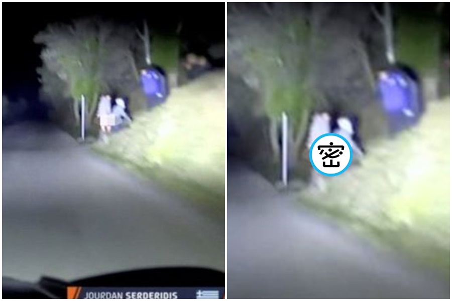 一對情欲難耐的男女，在戶外上演活春宮。（翻攝自推特）