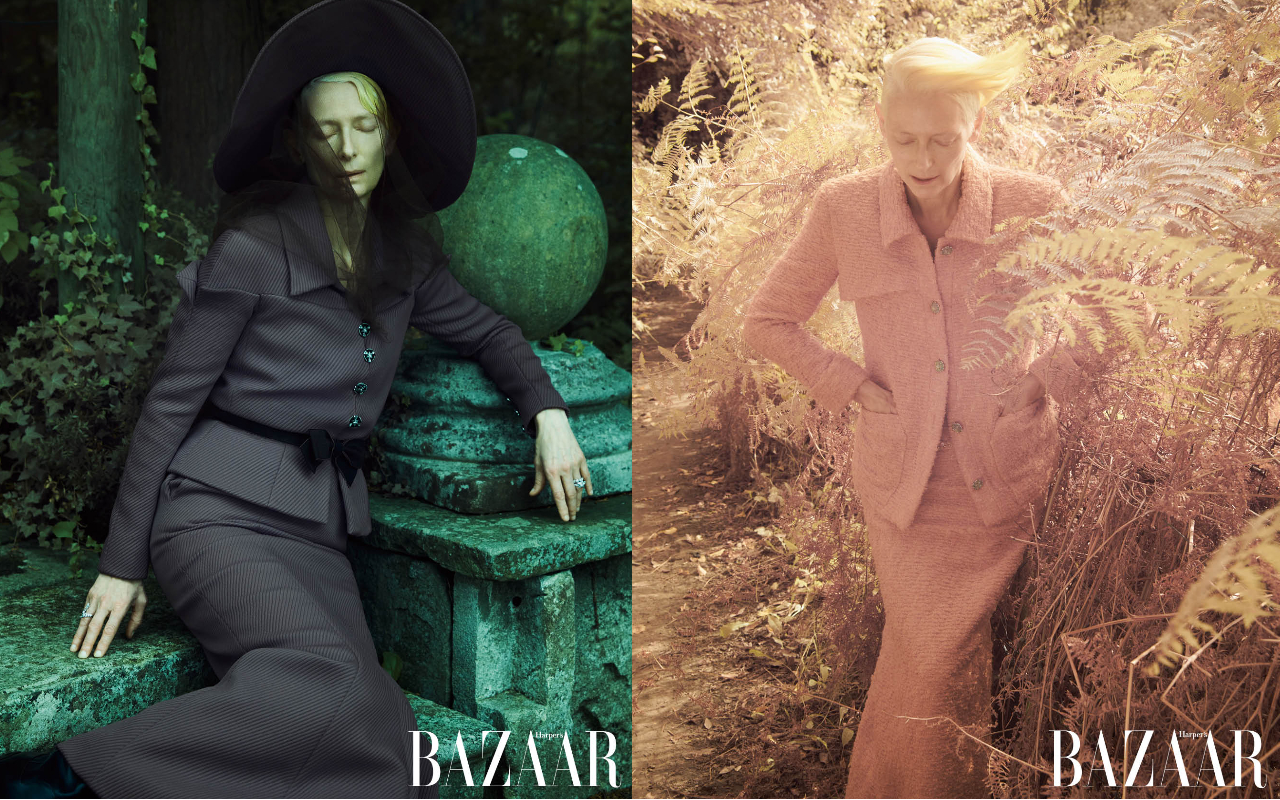 蒂妲史雲頓傑出的職業生涯涵蓋了眾多面向，從女性主義先鋒吳爾芙筆下的角色到《漫威》電影宇宙的古一大師。（《Harper's Bazaar》提供）