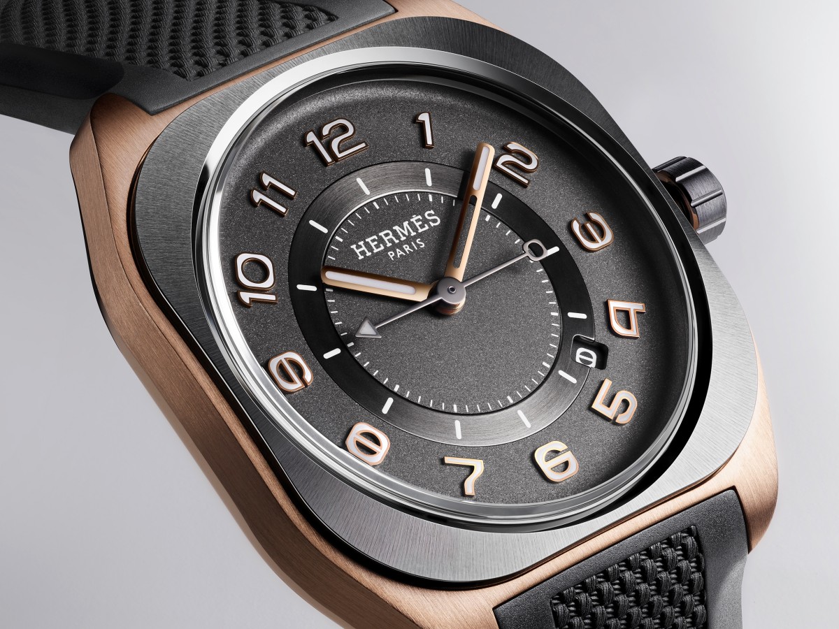 HERMÈS愛馬仕發表最新H08玫瑰金腕錶，在運動風格上增添貴金屬的奢華氣質。定價約NT$ 520,000。（圖片版權@Joel Von Allmen）