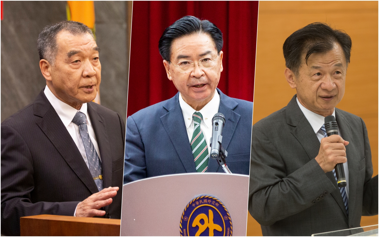 國防部長邱國正（左起）、外交部長吳釗燮、陸委會主委邱太三將留任。（本刊資料照）