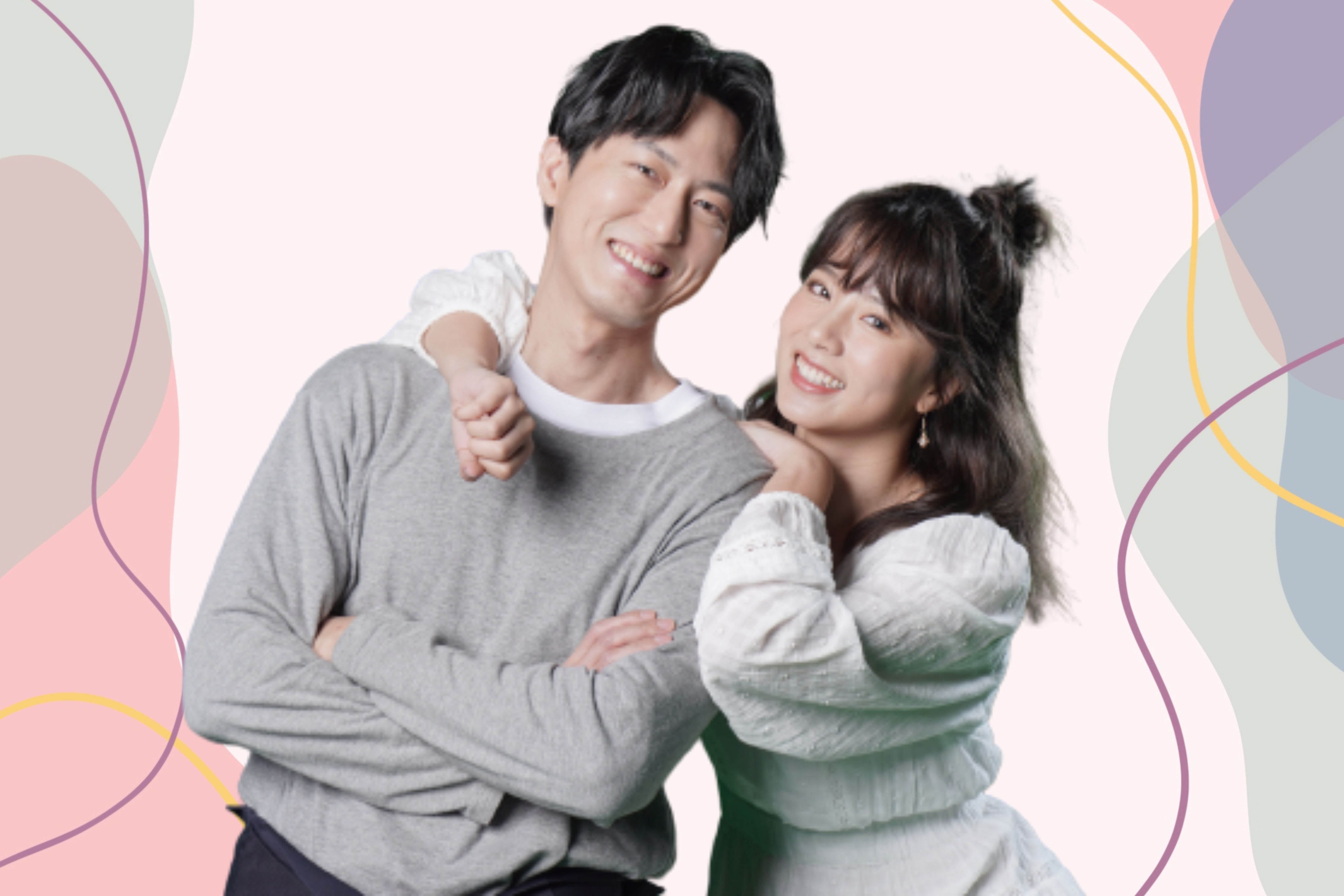 王上菲、邱昊奇分享靈異經驗。（ 緯來電影台提供 ） 