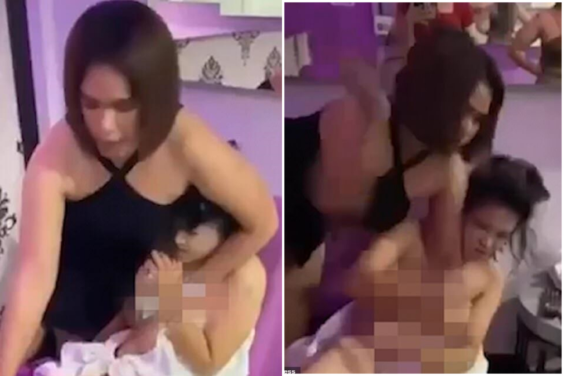 女人為難女人！正宮火辣又威猛，打爆妓女小三扒到全裸「啪啪啪」。（翻自《每日郵報》）