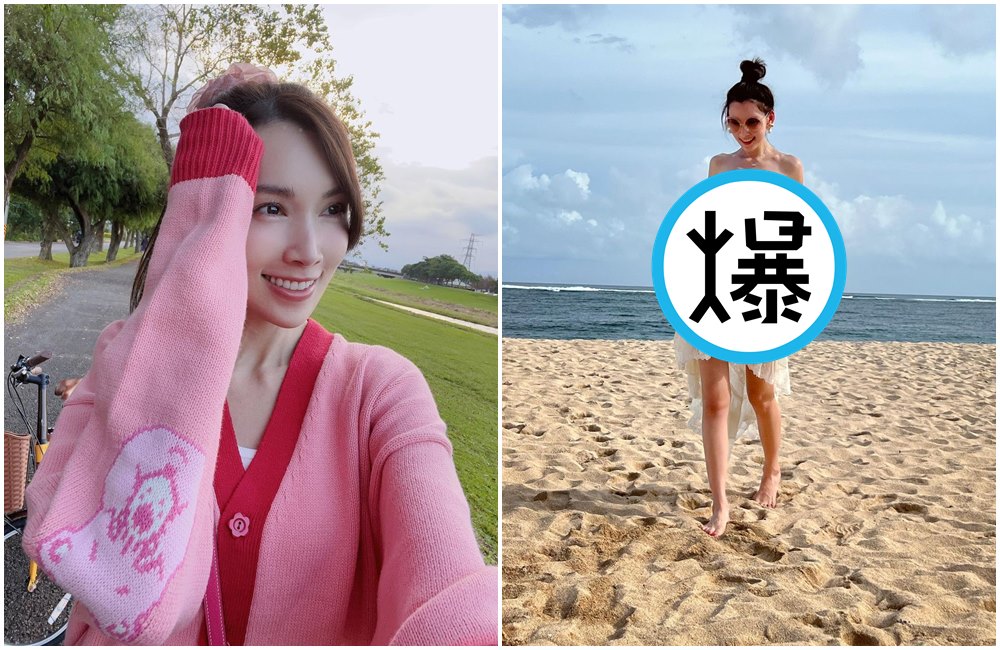 陳若儀貼出日前到峇里島,穿透視洋裝享受陽光與海。(翻攝陳若儀IG)