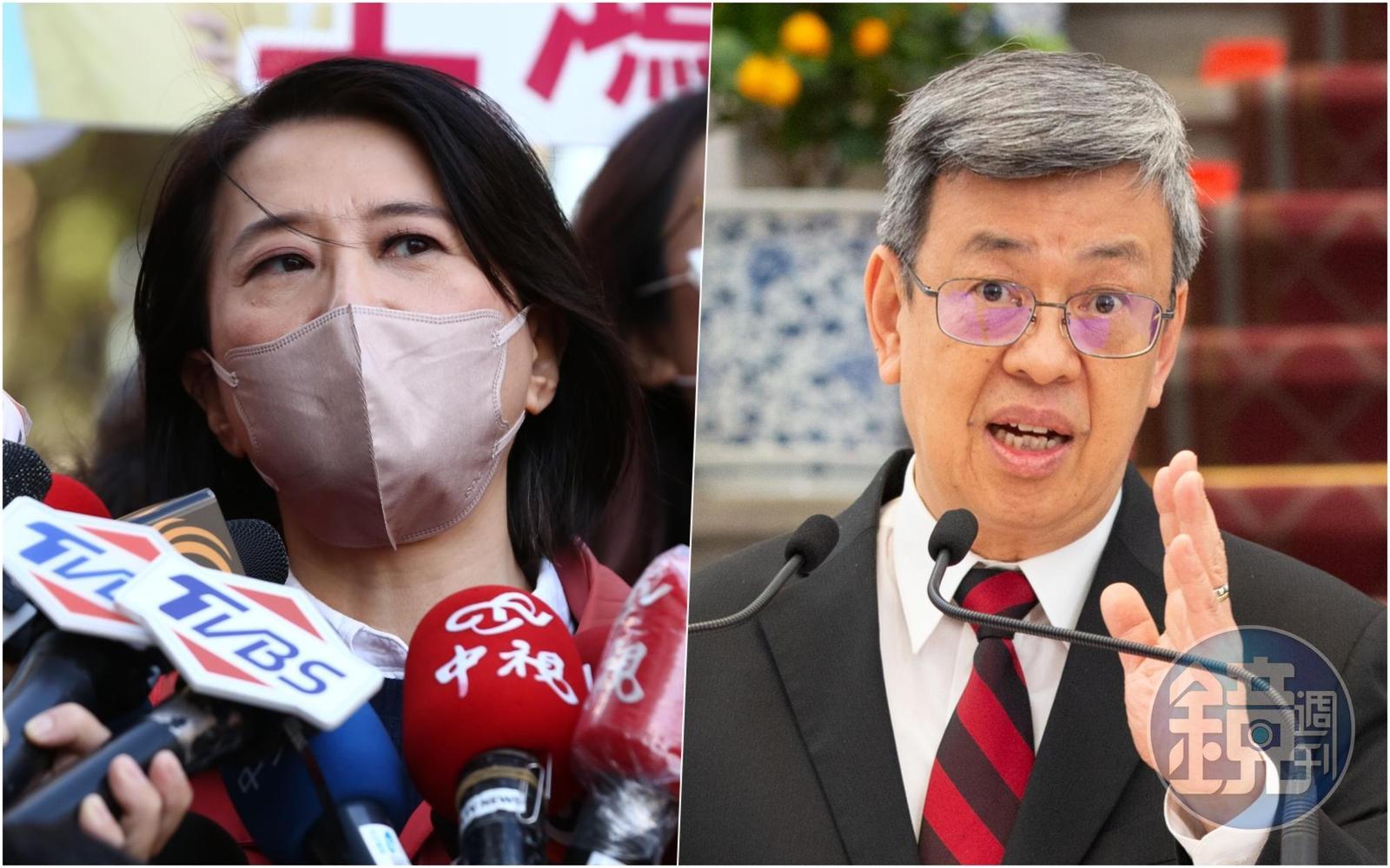 王鴻薇(左)稱陳建仁(右)是抄襲內閣,政院今再次做出回應澄清。(本刊資料照)