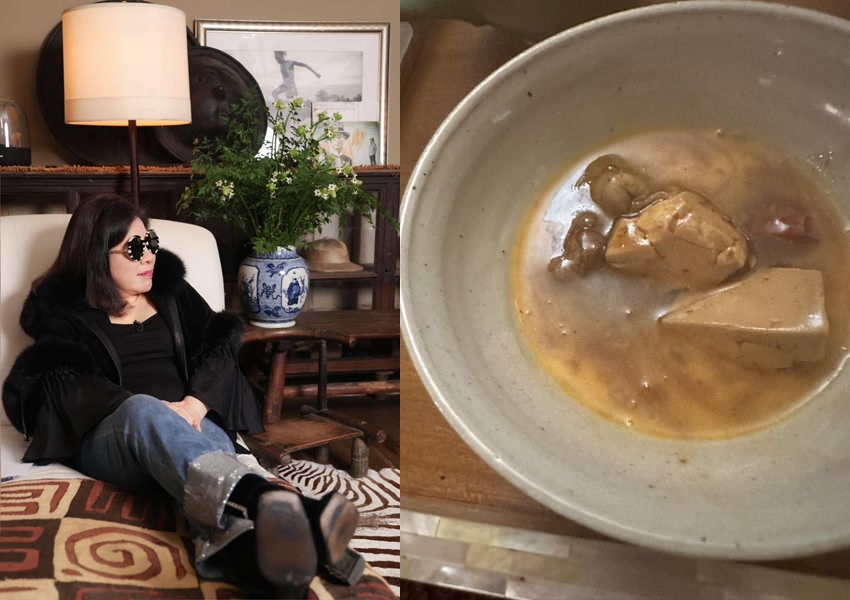 陳文茜不時會在臉書以長文分享自己的病情，最新有重慶水煮牛沾蛋黃（右）的故事。（翻攝陳文茜臉書）