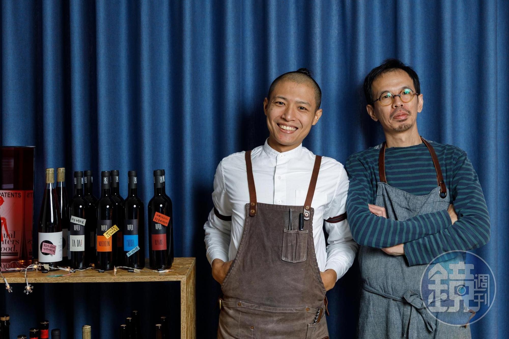 Neighbour駐店團隊「L'épicerie Croix 」由負責料理的喬治(右)與主掌酒水的麥可(左)組合而成。