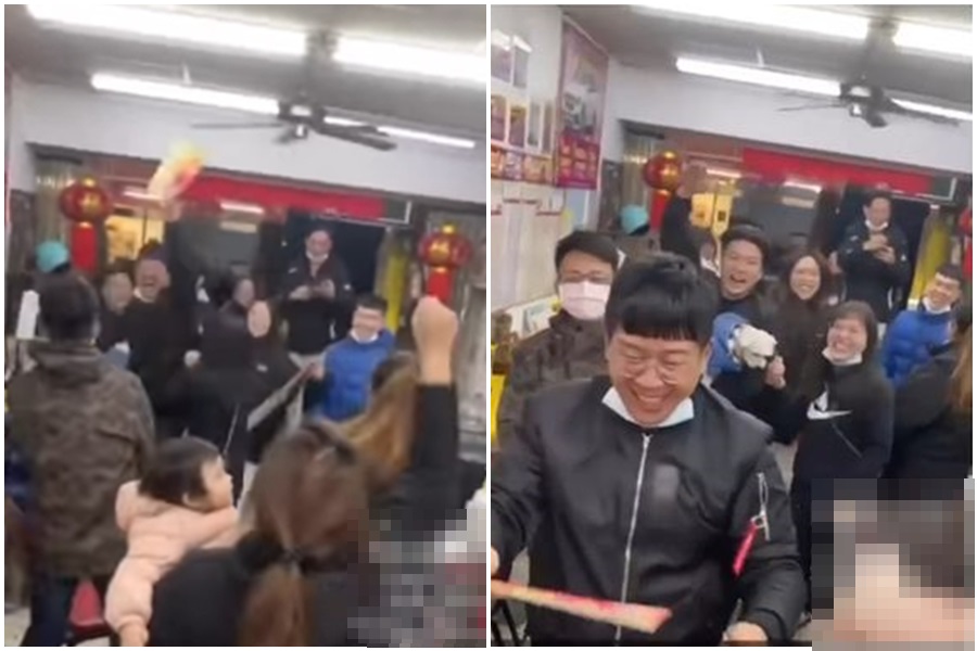 昨(30日)開工第一天傳出新北有6名同學幸運刮中200萬元加上賓士,讓眾人高興地歡呼,吵鬧聲還一度讓附近鄰居誤會「出歹誌」嚇得報案。(翻攝自自采億彩劵行)