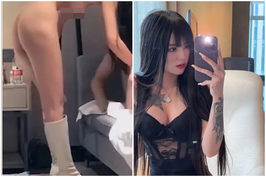 擁有89萬粉絲的網美「胖樂」傳出疑似有9分鐘下海賣春性愛片。（翻攝自推特、胖樂抖音）