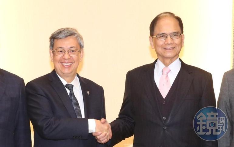 陳建仁(左)今拜會立法院長游錫堃。