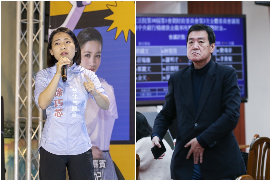 徐巧芯（左）宣布投入國民黨立委初選，挑戰現任立委費鴻泰（右）。