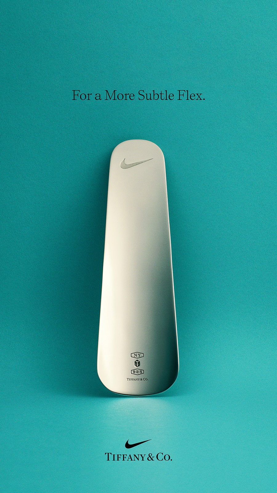 NIKE x TIFFANY & Co.限量版純銀配飾系列鞋拔。(TIFFANY & Co.提供)
