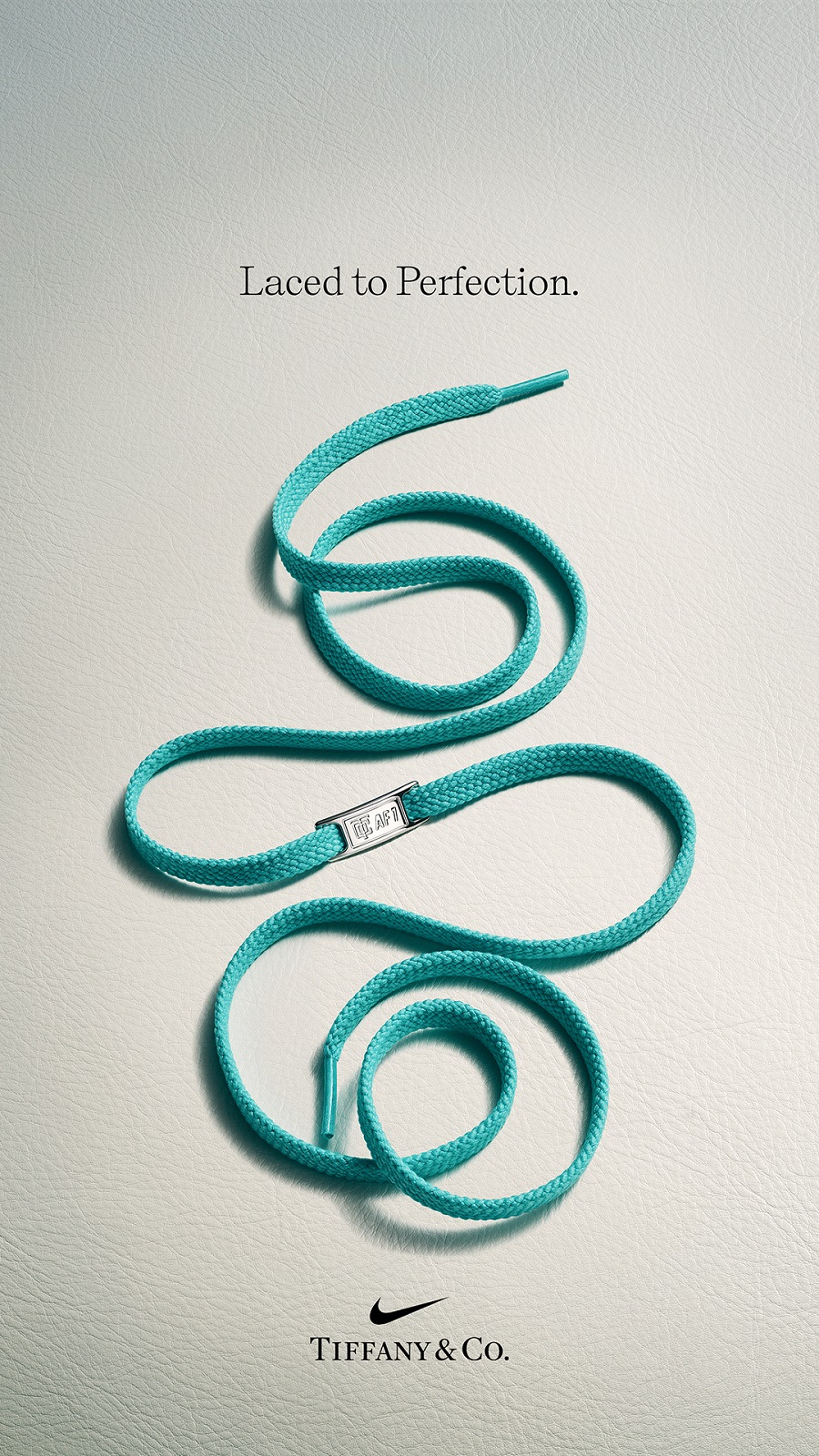 NIKE x TIFFANY & Co.限量版純銀配飾系列鞋帶銘牌。(TIFFANY & Co.提供)