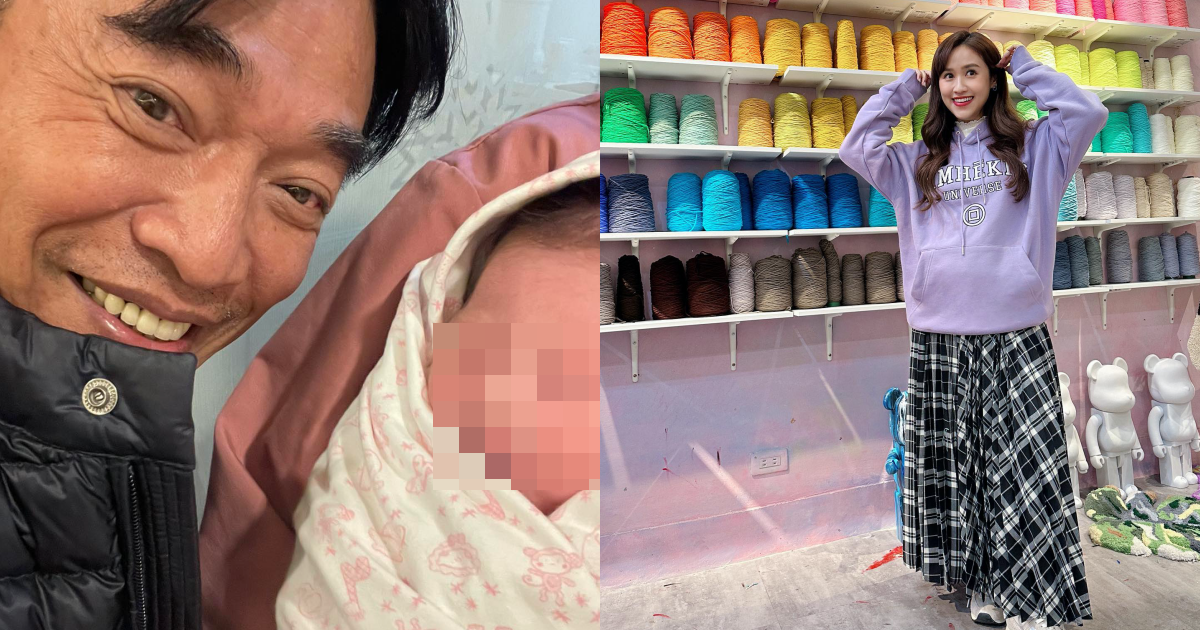 吳宗憲報喜當阿公，卻忘了說是哪個女兒的孩子，讓不少人誤以為是吳姍儒（右）生了。（翻攝自吳宗憲、吳姍儒臉書）