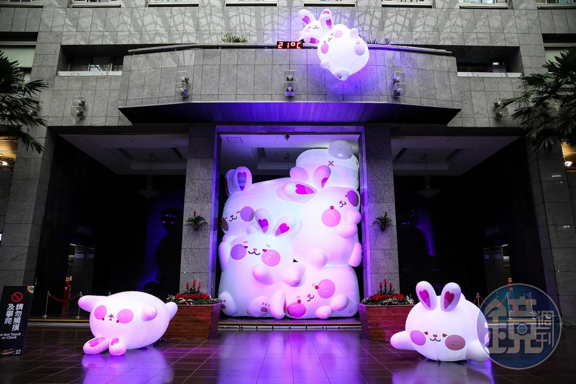 「兔兔餐包」遠看超壯觀。