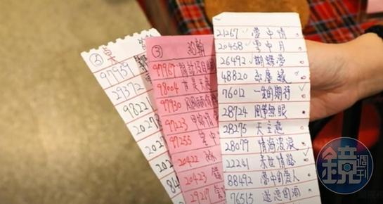有的客人特地把平常喜歡唱的歌先集結起來,方便點歌。