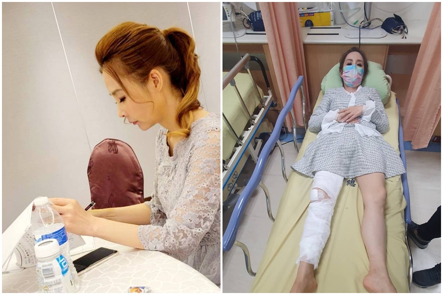 許聖梅坐輪椅上通告挨批「愛搶錢」，嘆深刻感受人情冷暖。（翻攝自許聖梅臉書）