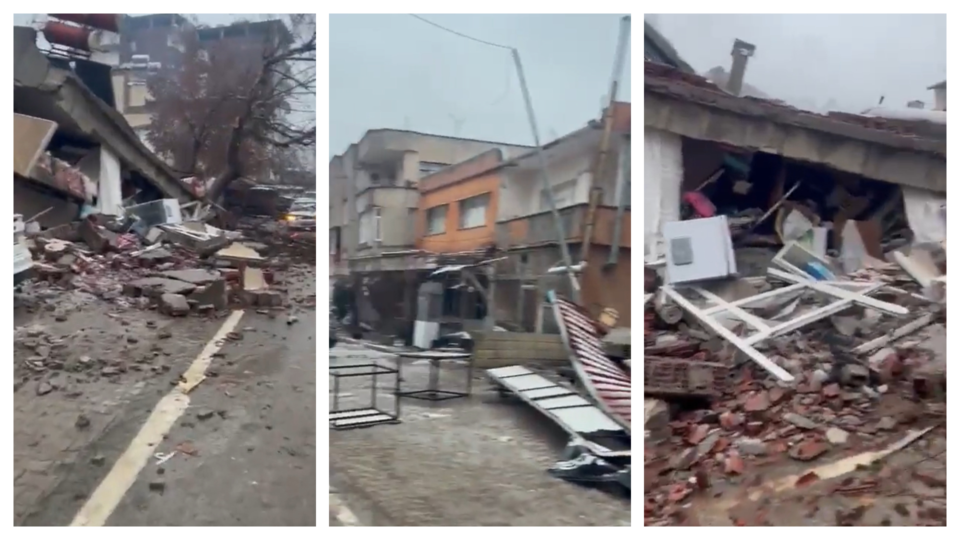 土耳其6日凌晨發生芮氏規模7.8、震源深度17.9公里的強震。（翻攝自推特@bzkrtburak）