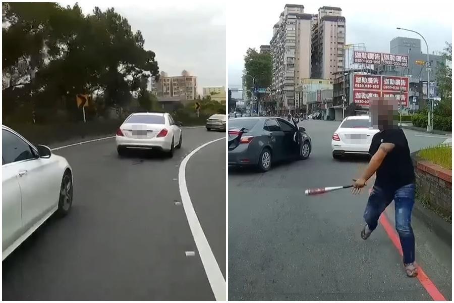 日前新北三峽砸車事件,竟「揚名國際」。(翻攝自八卦村 - 行車紀錄器影片上傳中心臉書)