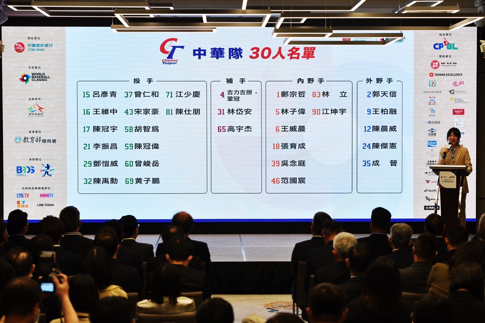 2023年世界棒球經典賽中華隊30人正式名單。