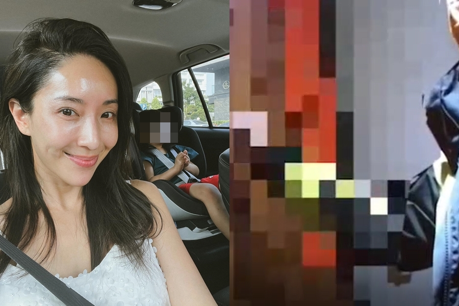 中山分局表示，今年1月18日晚間11點，接獲民眾報案稱遭樓上住戶、即隋棠（左圖）一家妨害安寧，立即派員馳赴現場查處。（左圖翻攝自隋棠臉書·右為翻攝畫面）