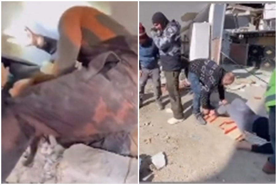 土耳其地震災情慘重，部分地區民眾對救援進展緩慢感到絕望，並有愈發憤怒的情況。（翻攝自推特@ZAMajans）