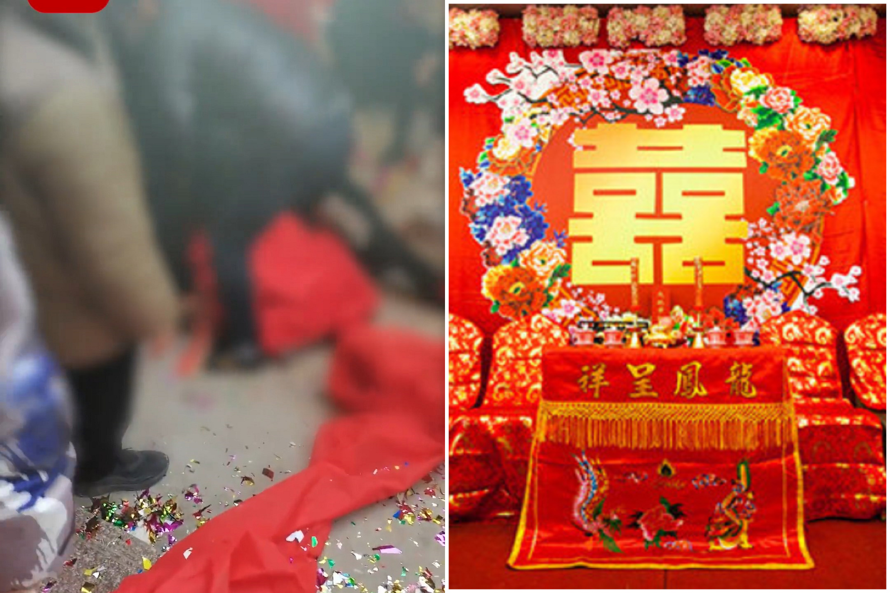 中國變態婚鬧超乎想像！不只新娘伴娘遭集體猥褻，新人當眾活春宮太誇張。（翻自微博）