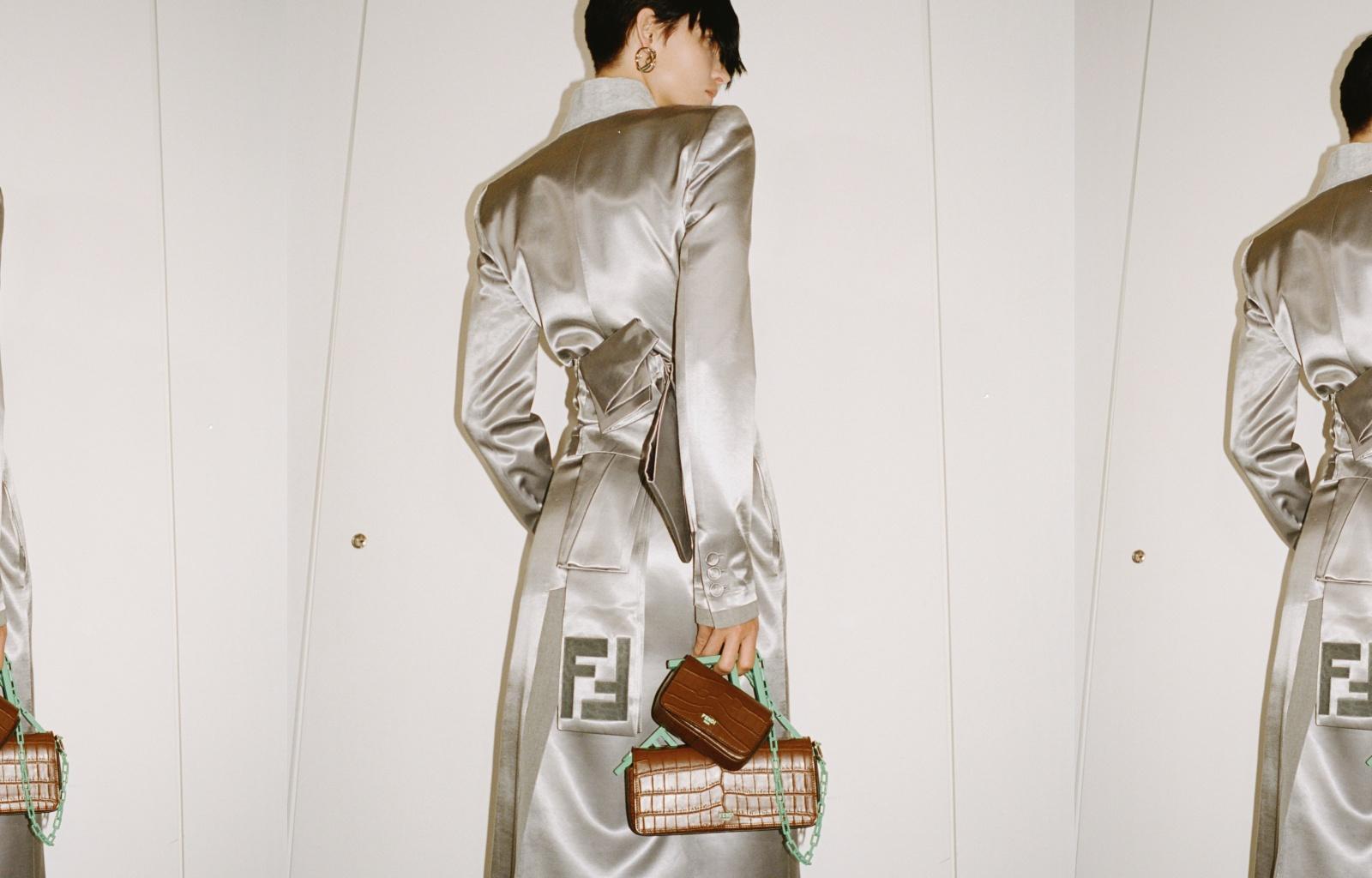 FENDI推出全新FENDI First Sight包款，有著長方形翻蓋的簡潔輪廓。（FENDI提供）