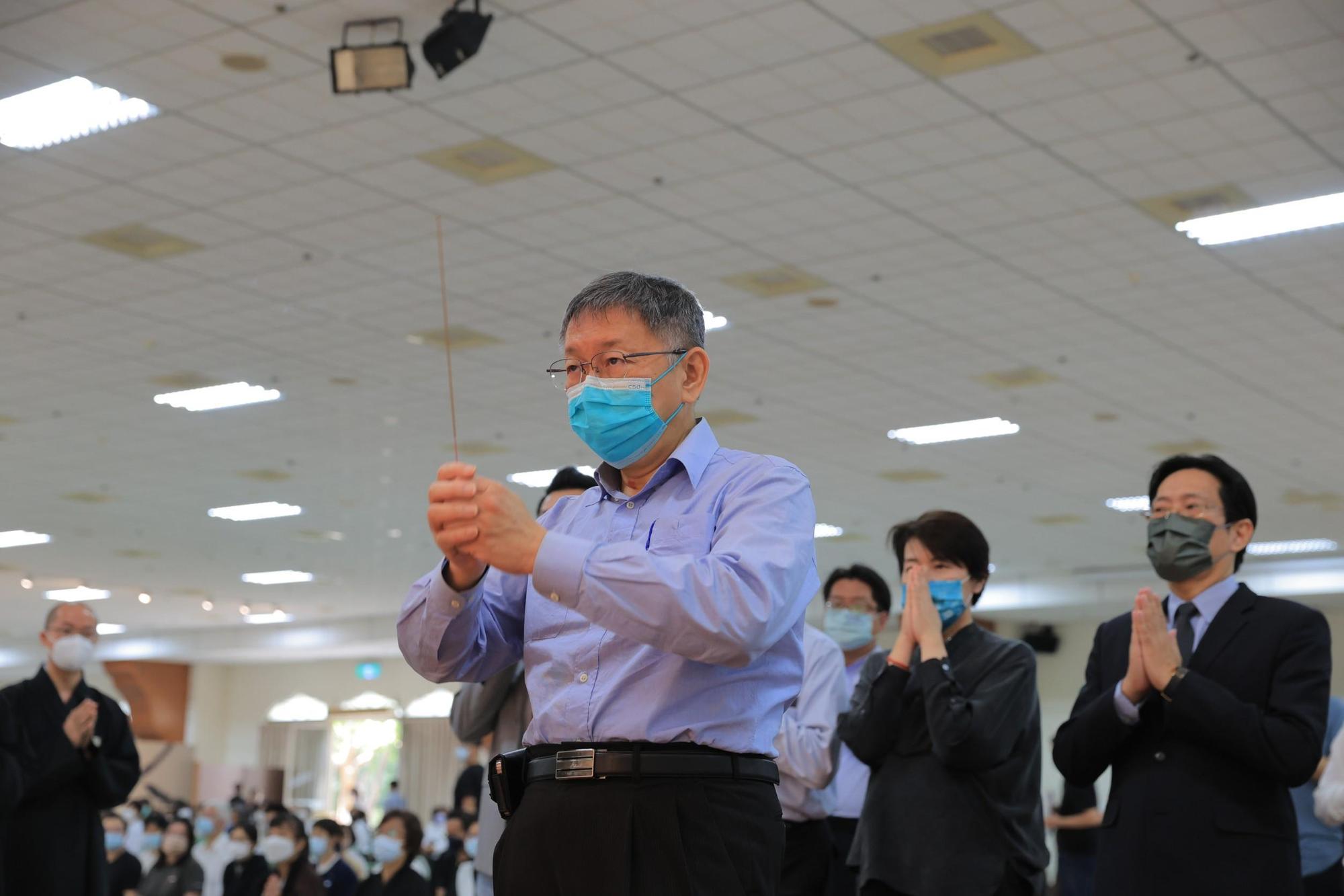 針對中國弔唁團被阻,柯文哲聲稱「這種東西都是沒有必要的,交流比交惡好」。(佛光山提供)