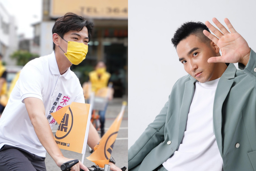 網紅谷阿莫（右）因參選時代力量決策委員喧鬧一時，不過最終無緣當選，第一高票則為曾參選苗栗縣長的苗栗黨部主委宋國鼎。（翻攝自宋國鼎、谷阿莫臉書）