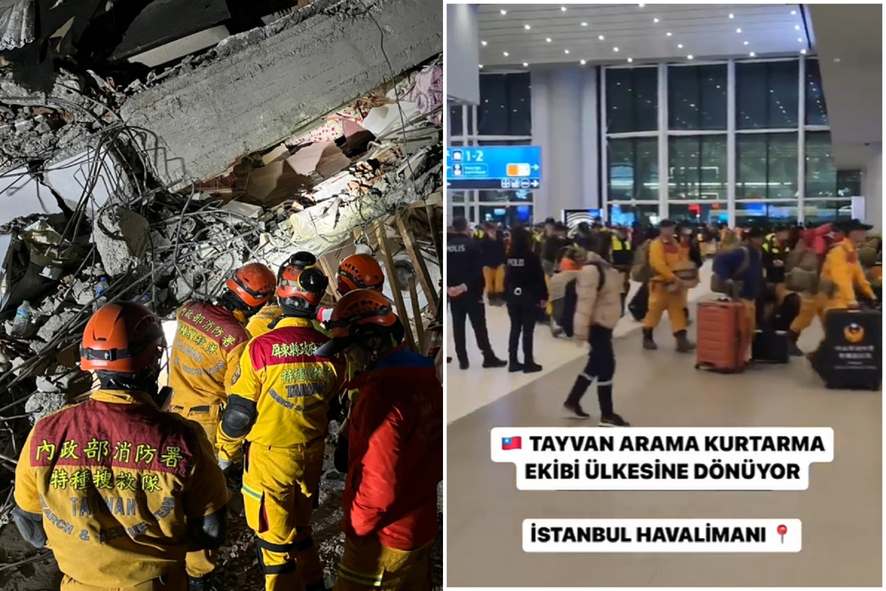 台灣搜救隊將搭機返國，土國民眾不捨熱烈鼓掌感謝。（翻自推特）