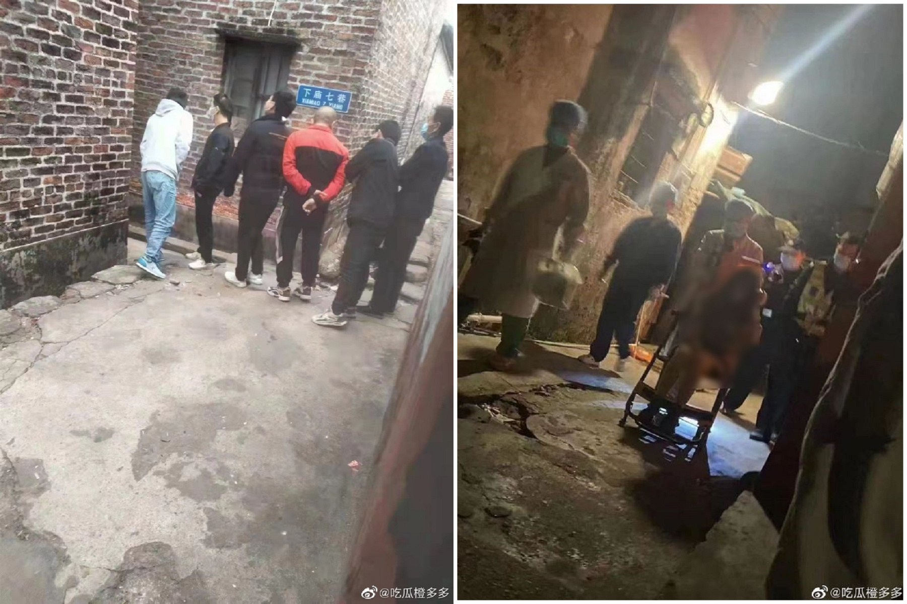 中國誇張怪象！群眾擠爆巷子「排隊吃快餐」，少女遭數十男輪流性侵慘叫。（翻自微博）