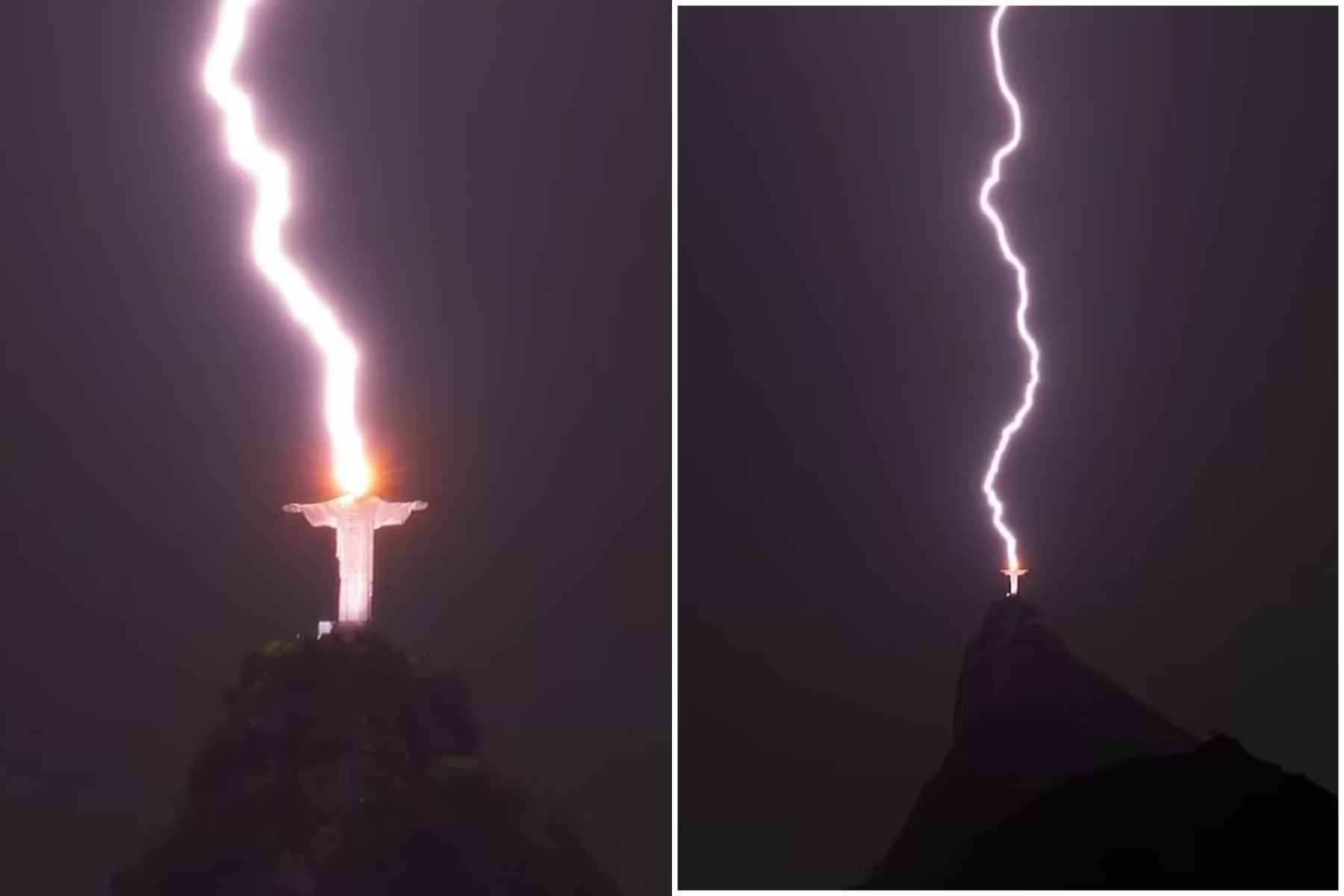 這尊耶穌又遭「天打雷劈」啦!15年來第3次被「五雷轟頂」。(翻自IG)