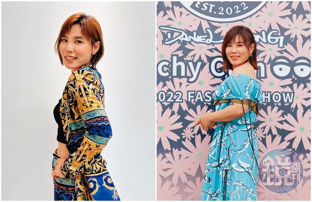 李佳薇去年底結束了4年的感情，失戀錐心之痛讓她失眠、沒食欲，原本豐腴的的臉龐（右圖）也消瘦下來。（翻攝自李佳薇IG）