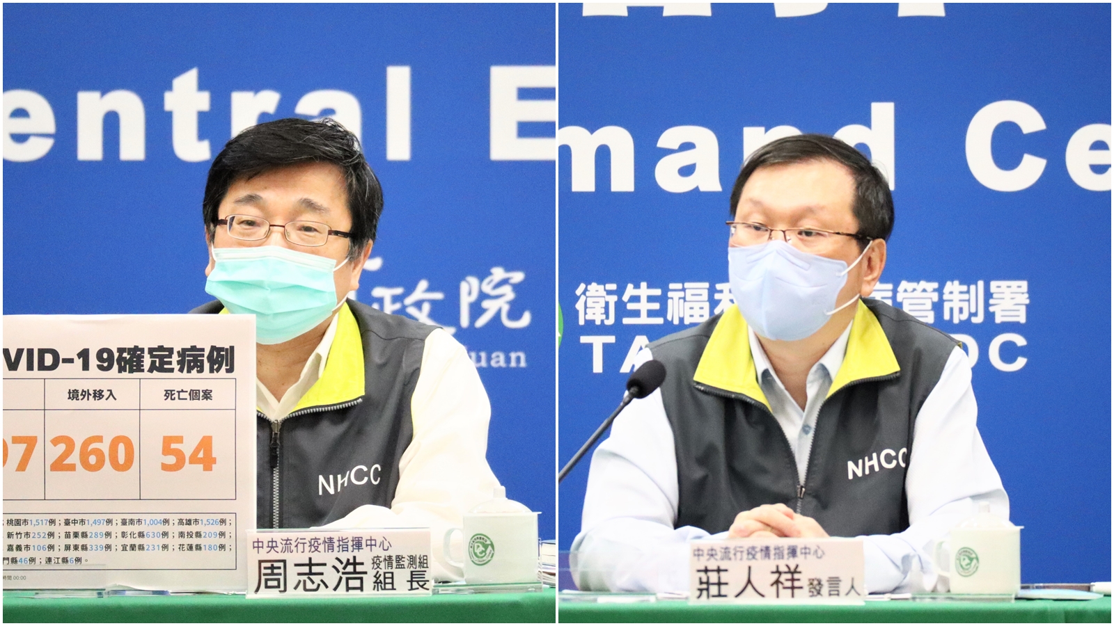 指揮中心兩人升官，周志浩接衛福部次長、莊人祥掌疾管署。（指揮中心提供）