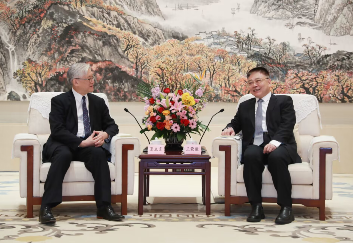 夏立言昨日晚間抵達湖北並會見湖北省委書記王蒙徽。（翻攝自湖北日報官網）