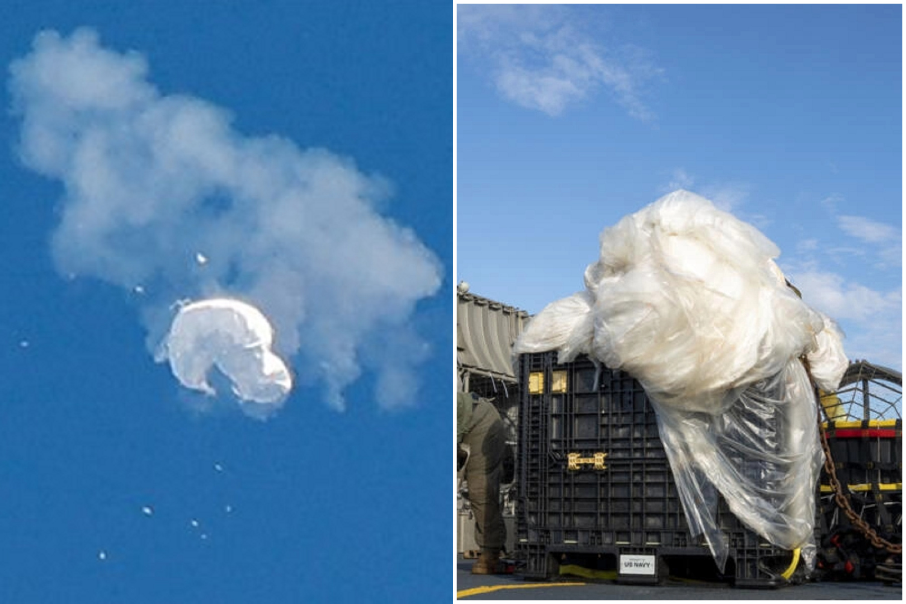 中國「匪諜氣球」慘遭軍機「碎屍數段」，美國宣布撈到關鍵感測器。（翻自推特）