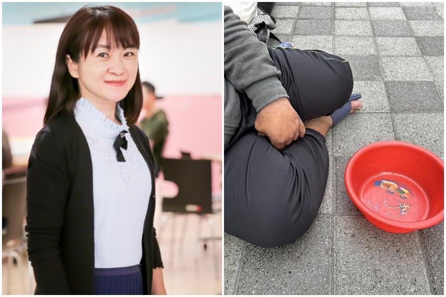 黃大米打包火鍋送給街友,反遭網友批「想當上帝」,她今天做出回應並重回車站關心這名街友。(翻攝自黃大米臉書)