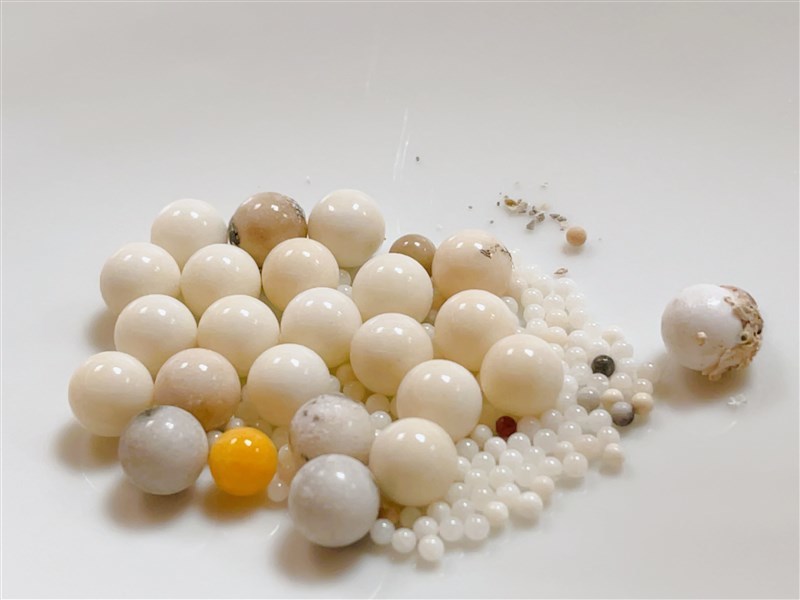 星雲大師荼毘圓滿後的舍利子照片。（佛光山提供）