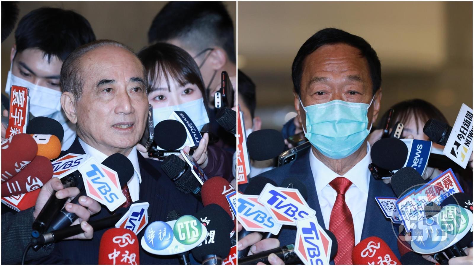 王金平（左）與郭台銘（右）今日下午會面。