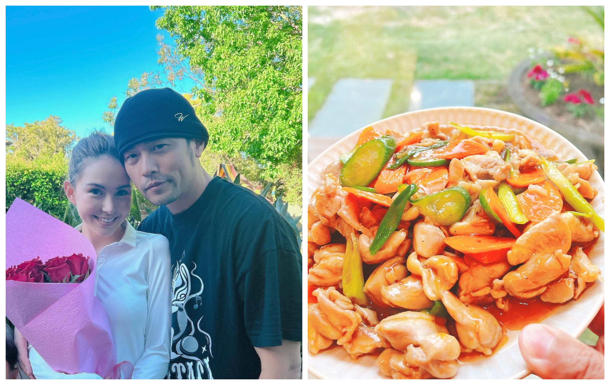 周杰倫送鮮花、做美食給昆凌，慶祝情人節。（翻攝周杰倫IG）