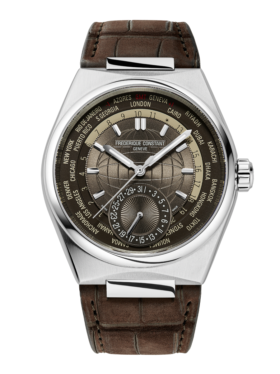康斯登(FREDERIQUE CONSTANT)成立35週年,推出以Highlife Worldtimer自製機芯世界時區腕錶為基礎的二個紀念錶款,精鋼材質,定價約NT$148,000。