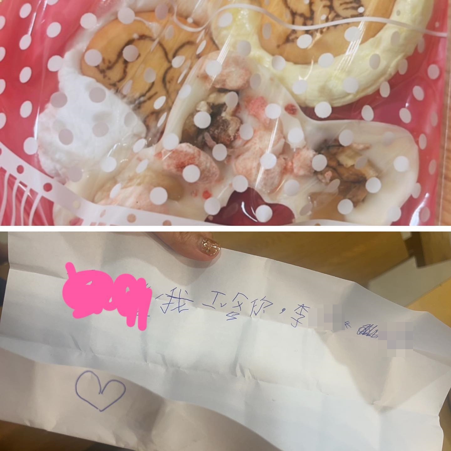 6歲女兒送巧克力告白同學，讓李易心碎滿地。（翻攝自李易臉書）