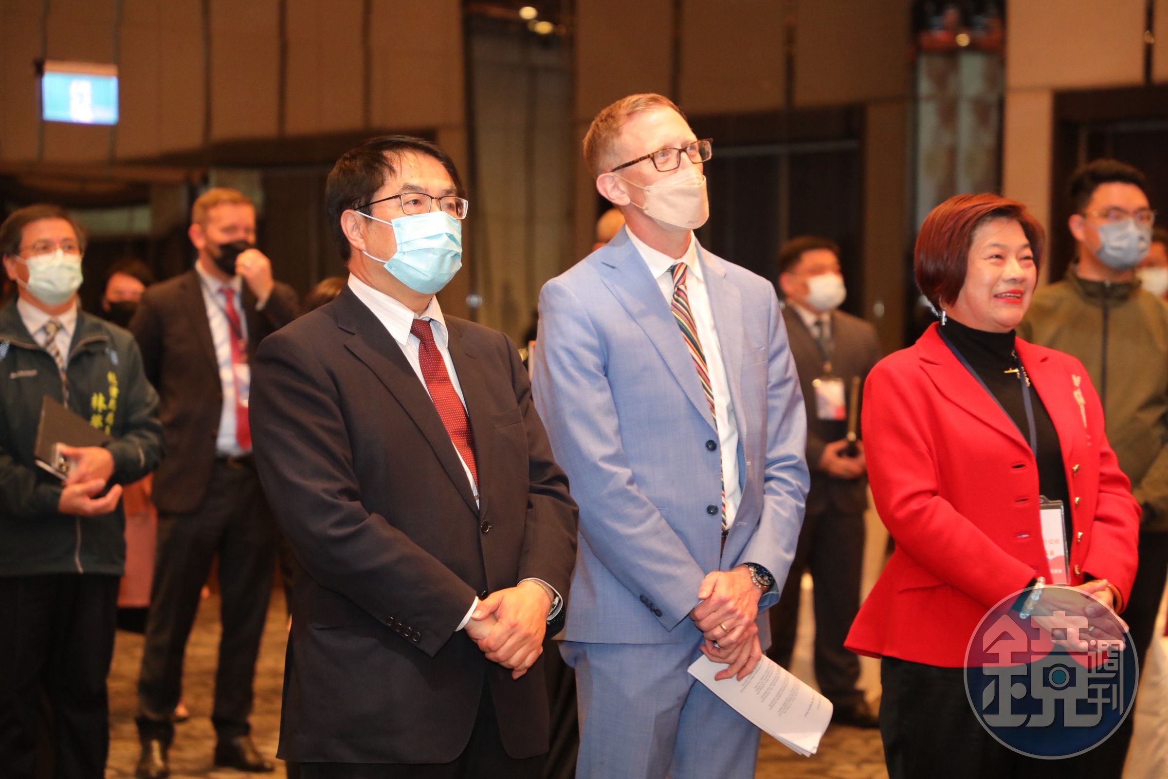台南市長黃偉哲率局處幹部與AIT官員進行商務對談。(台南市政府提供)