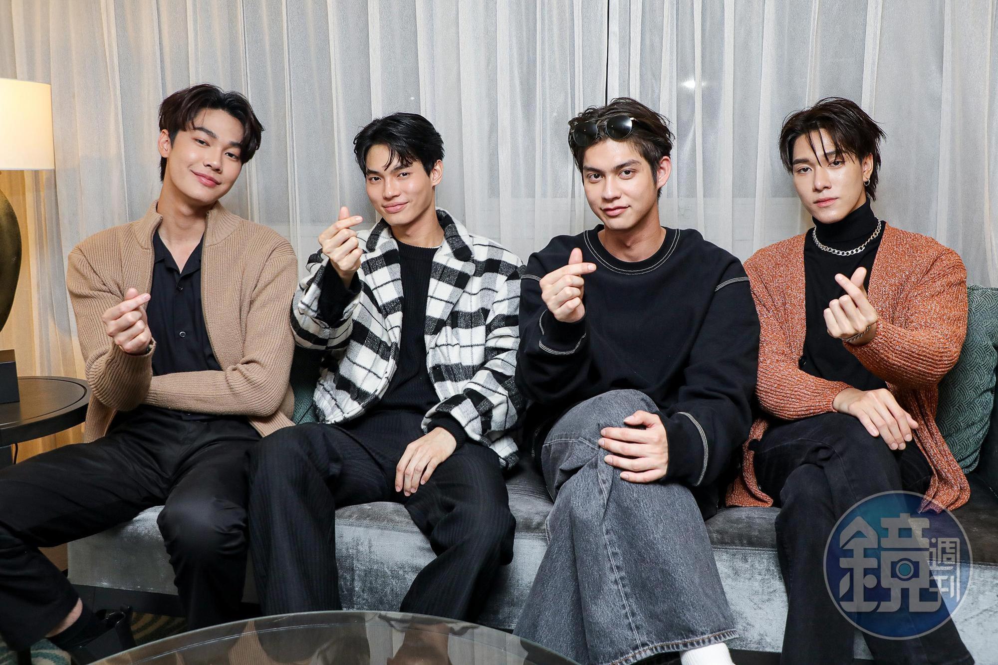 Dew(左起)、Win、Bright、Nani很有興趣互換演出彼此的角色,認為非常有挑戰性。
