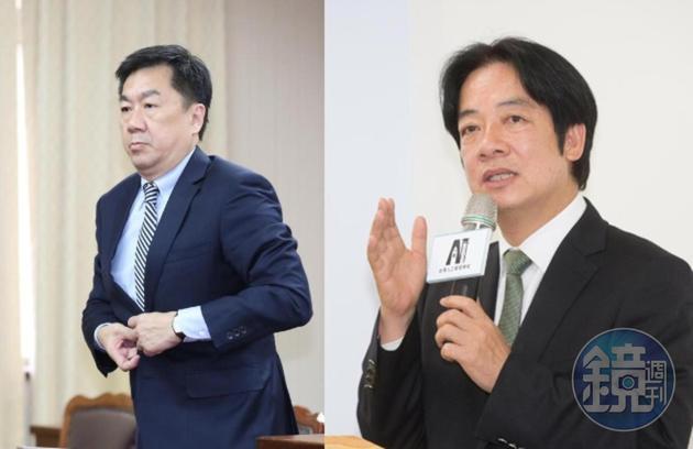 行政院發言人陳宗彥（左）遭爆疑似常態性召妓，有媒體人認為，爆料背後目標其實是賴清德（右）。（本刊資料照）