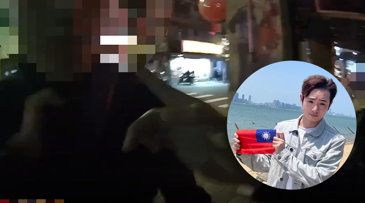 八炯在新北市板橋區大街上酒後後與女友發生口角，與到場處理的員警發生衝突。（翻攝畫面／八炯IG）