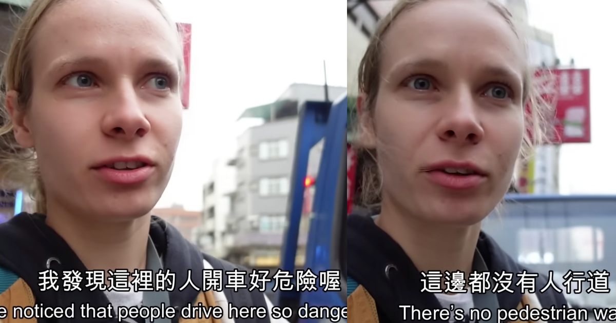 俄羅斯YouTuber到雲林自助行,直呼交通好危險。(翻攝自旅遊真台灣 Travel North Taiwan)