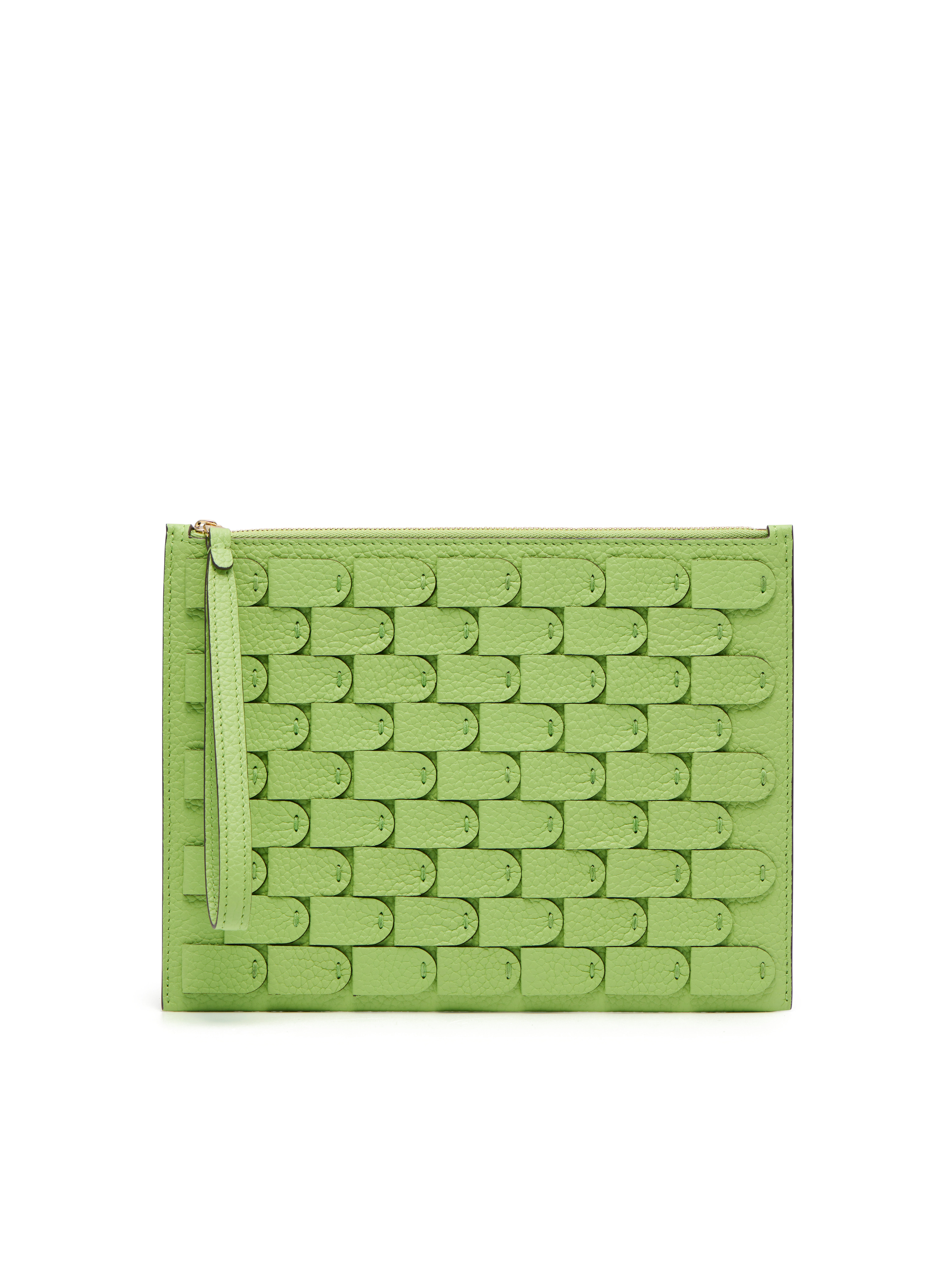 蘆薈綠Pin D Pouch PM Arsenal XL Taurillon Soft，NT$58,200。〈美之心提供〉