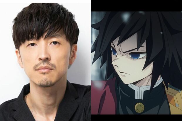 日本聲優櫻井孝宏（左圖）為《鬼滅之刃》「水柱」富岡義勇配音。（翻攝自《週刊女性》）